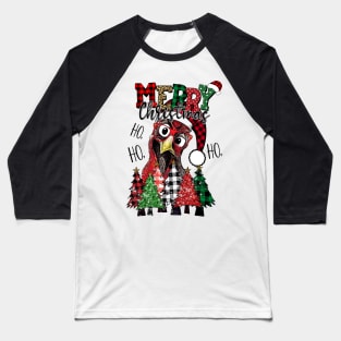 HO HO HO Merry Christmas Chicken lover, Farmer Xmas Tree Baseball T-Shirt